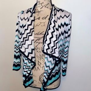 🩶🩵NWOT Cache Stretch Chevron Waterfall Cardigan🩵🩶